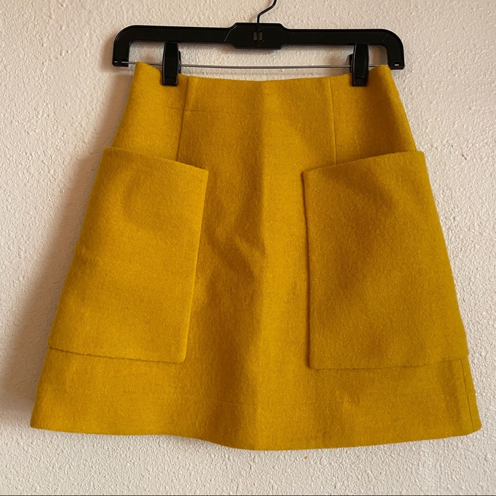 Cos Yellow Wool Mini Skirt size 2
